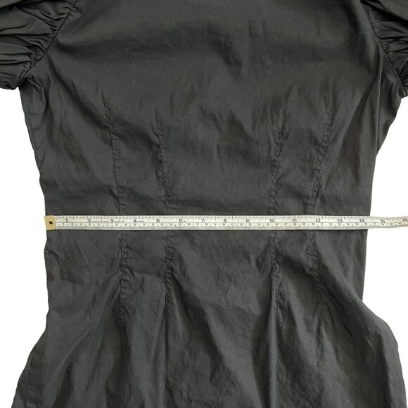A.L.C. Jessie Poplin Stretch Linen Blend Puff Sleeve Mini Dress 10 Black Cottage - Picture 15 of 16